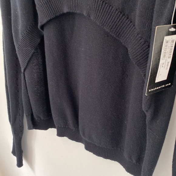 high low black sweater crotchet detail dance sweater ballet warmup sweater bloch - Picture 6 of 6